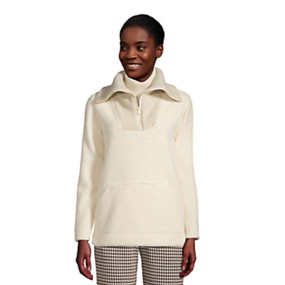 NWT Lands End Womens Cozy Boulce Fleece Pull Over